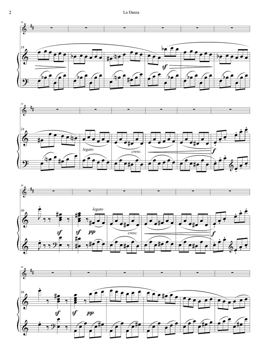 Rossini: La Danza for Clarinet and Piano Clarinet Solo scores gallery preview page 2