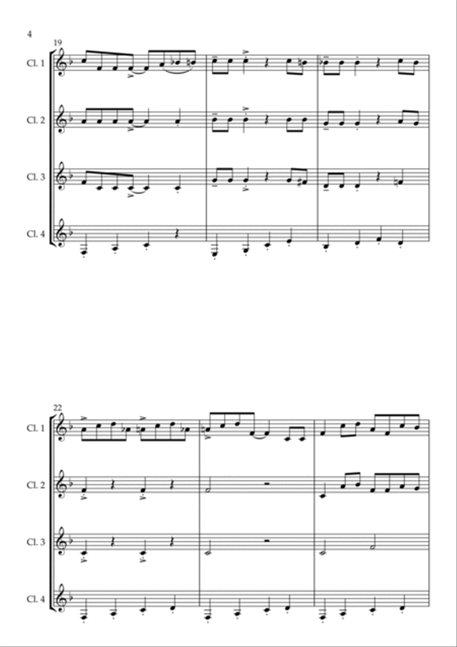 Boogie Woogie Bugle Boy Woodwind Quartet scores gallery preview page 4