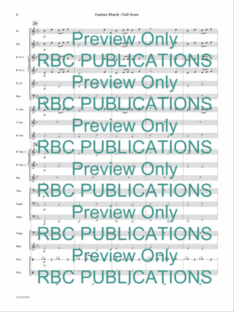 Fanfare March (Score) Concert Band scores gallery preview page 9