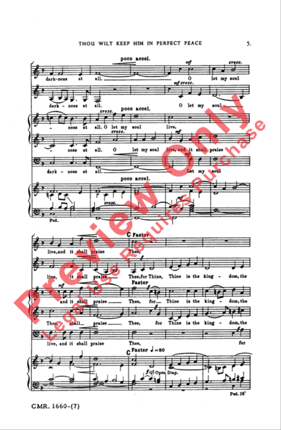 Thou Wilt Keep Him in Perfect Peace 4-Part - Sheet Music page 5