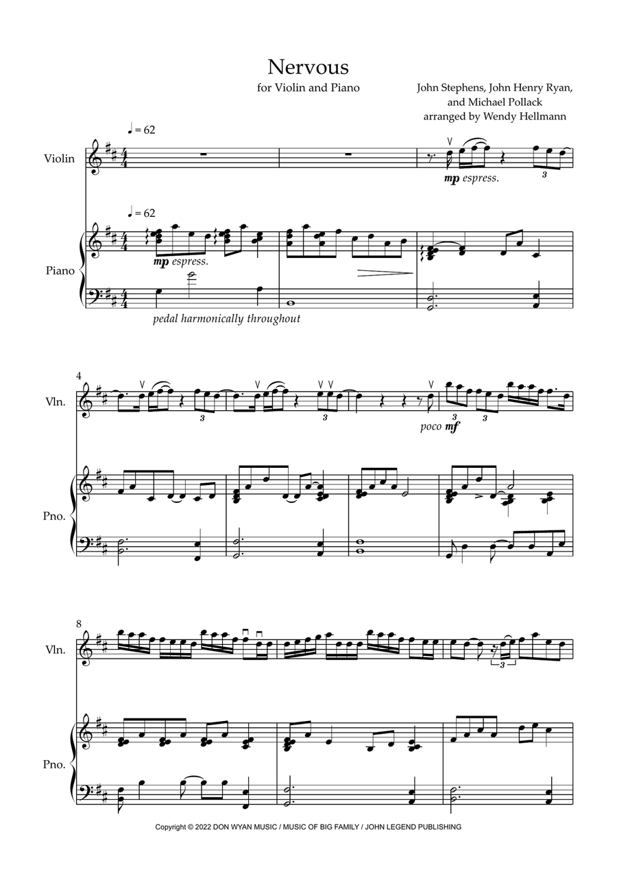 Nervous Violin Solo scores gallery preview page 1