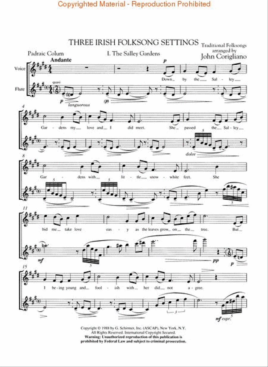 Three Irish Folksong Settings Flute scores gallery preview page 2