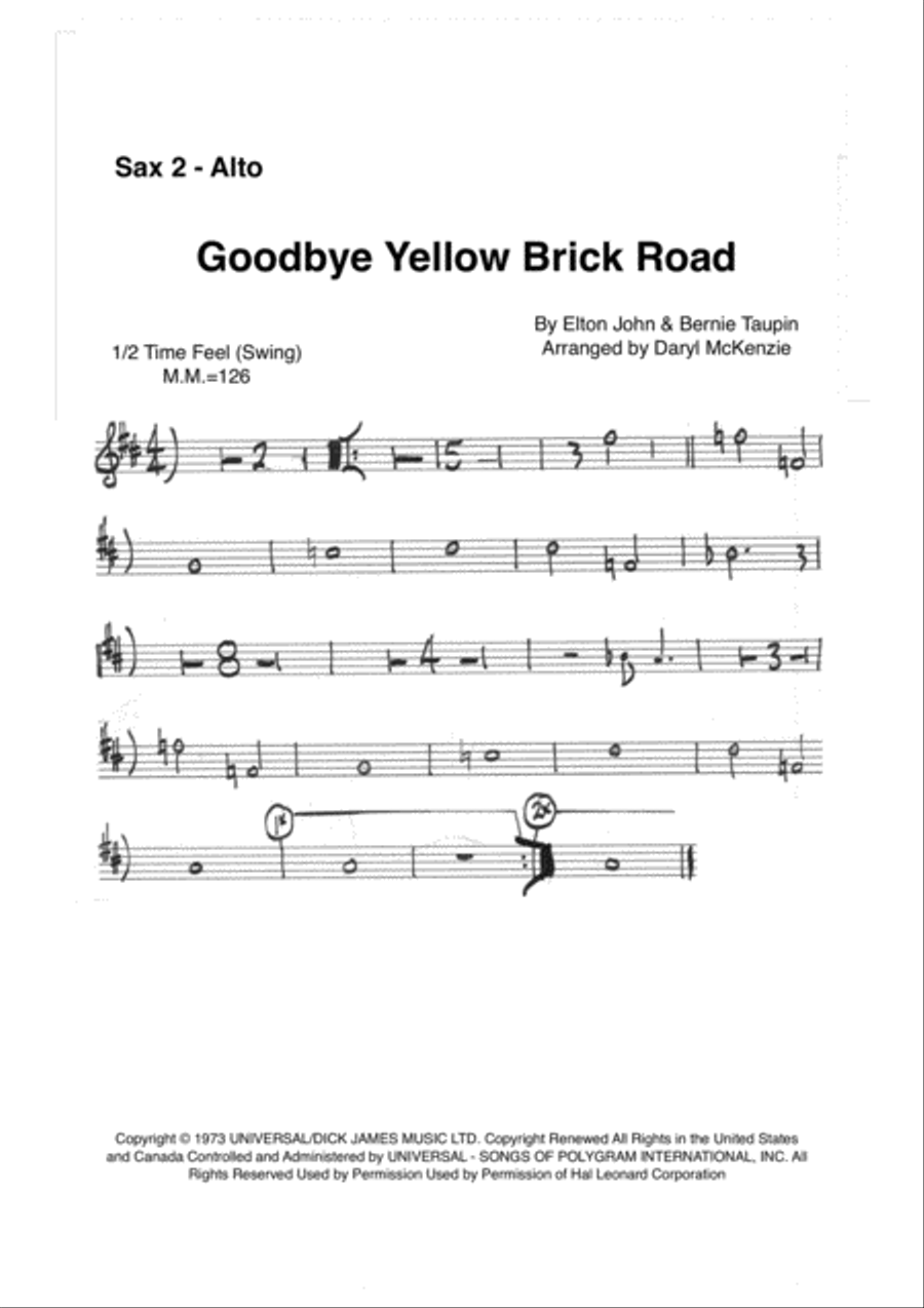 Goodbye Yellow Brick Road School and Community scores gallery preview page 3