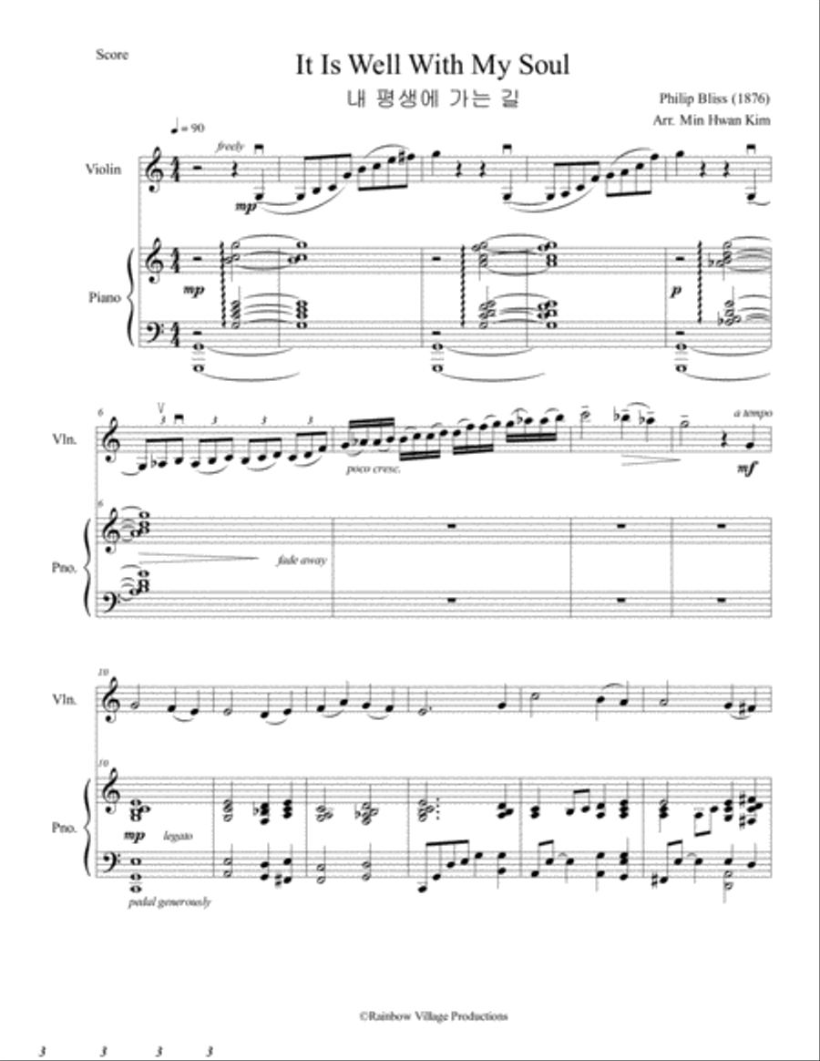 It Is Well (for Violin and Piano) It Is Well (for Violin and Piano) Violin Solo scores gallery preview page 1