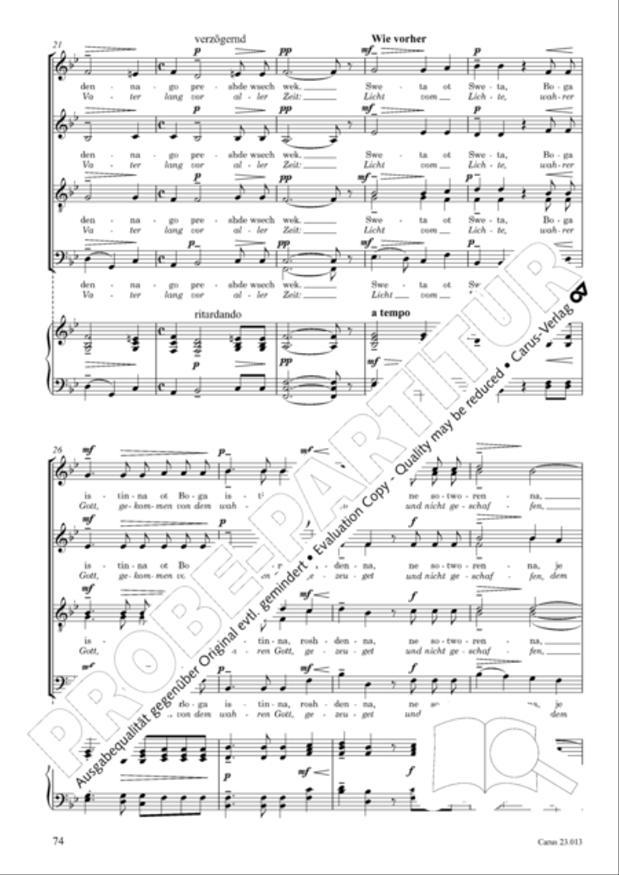 Liturgy of St. John Chrysostom op. 31 for mixed choir a cappella (Chrysostomos-Liturgie op. 31 fur Chor a cappella mit singbarem deutschem Text) A Cappella scores gallery preview page 96