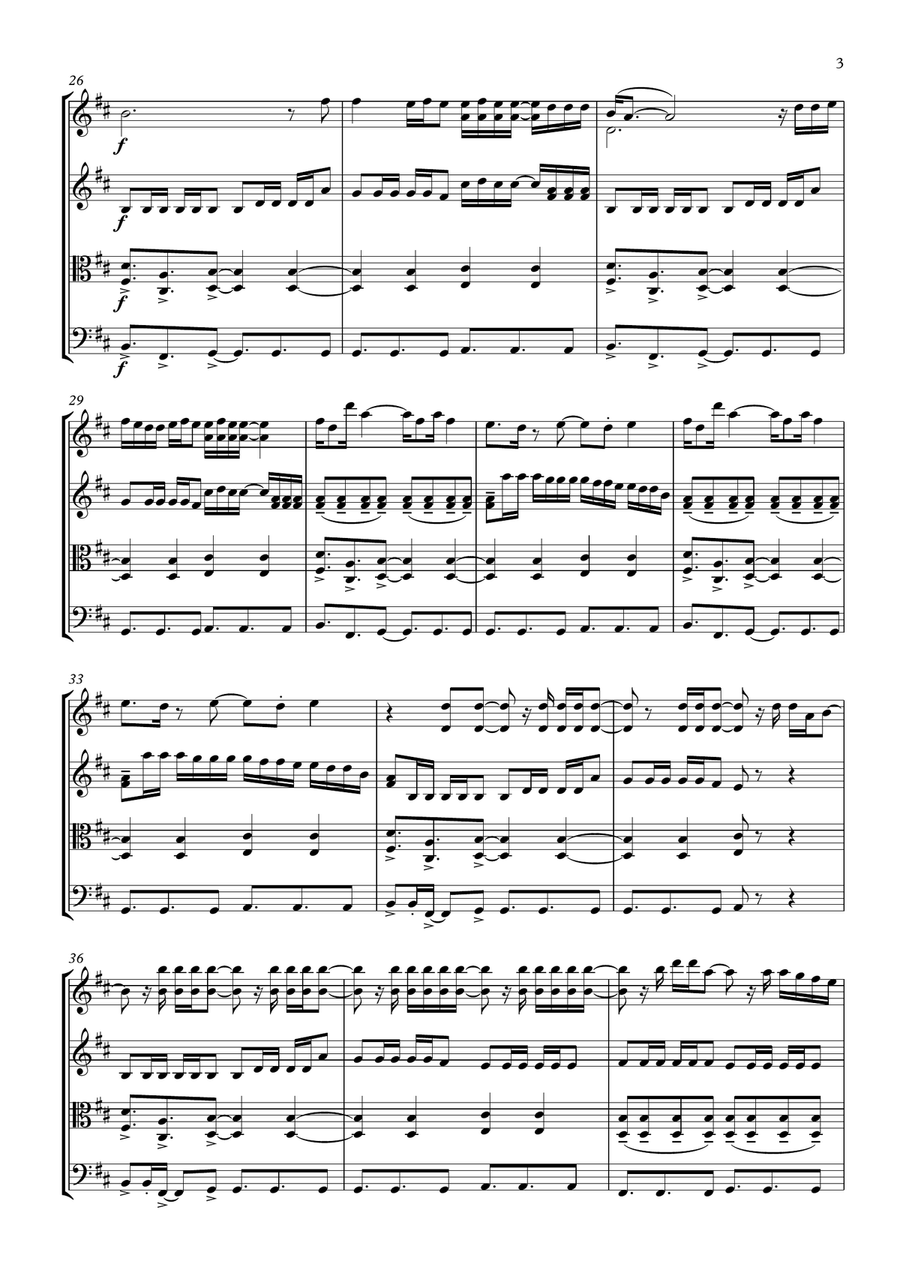 All Of The Lights String Quartet scores gallery preview page 3