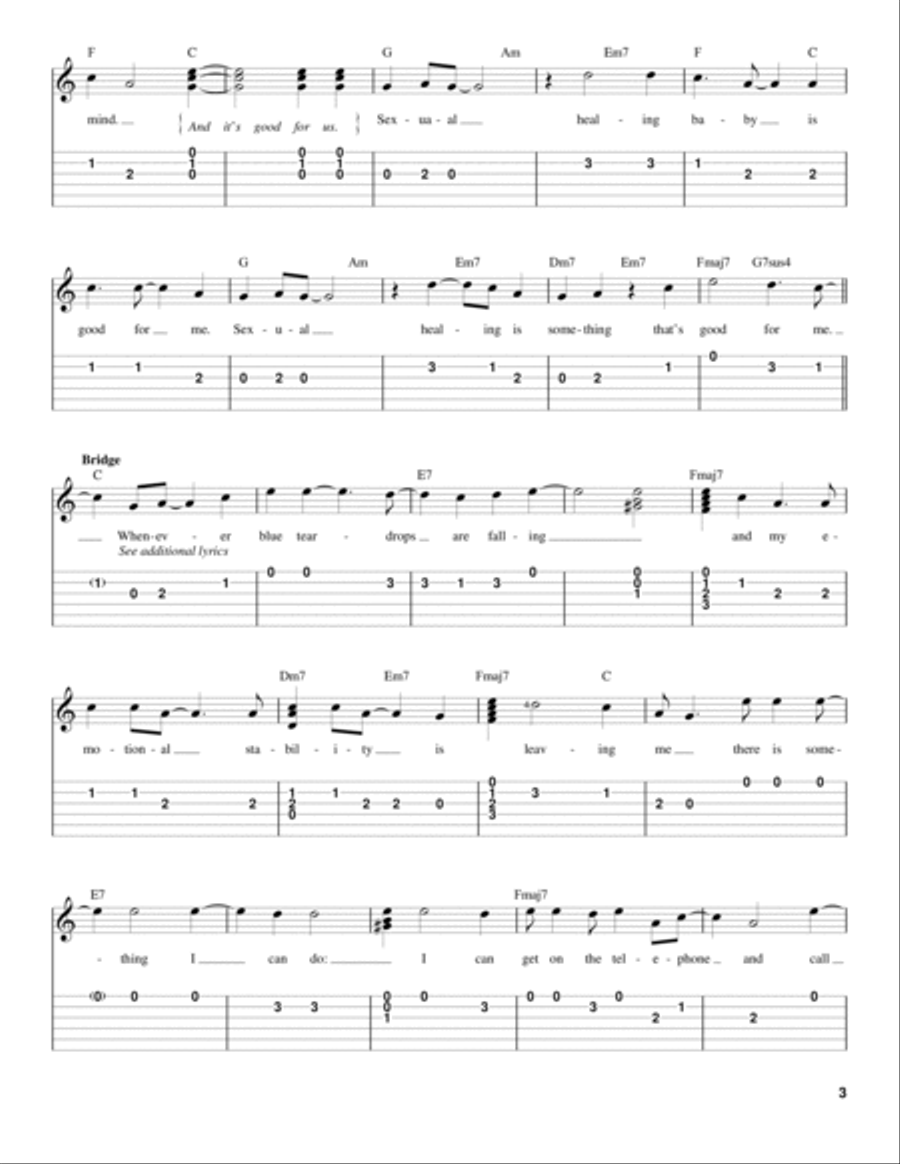 Sexual Healing Acoustic Guitar scores gallery preview page 3