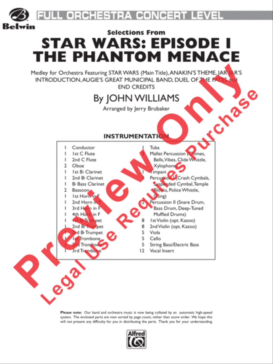 Selections from Star Wars: Episode I The Phantom Menace Full Orchestra scores gallery preview page 46