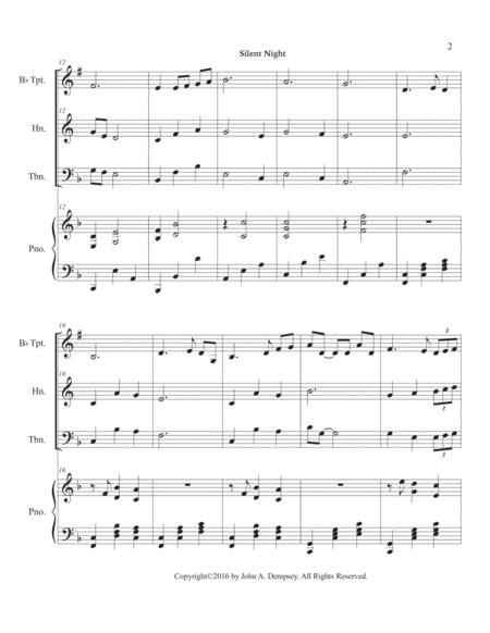 Silent Night (Quartet for Trumpet, Horn in F, Trombone & Piano) image number null
