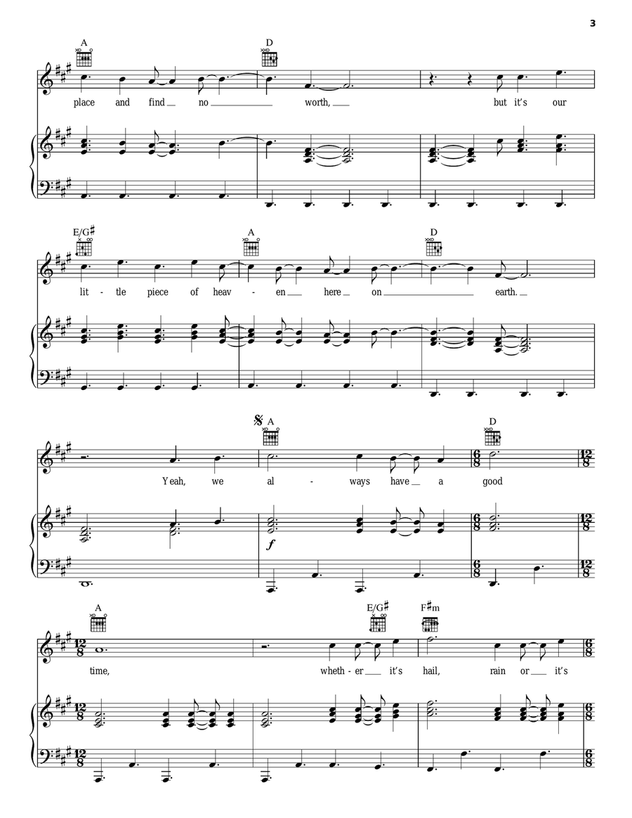 Hail Rain Or Sunshine Hail Rain Or Sunshine Acoustic Guitar scores gallery preview page 3