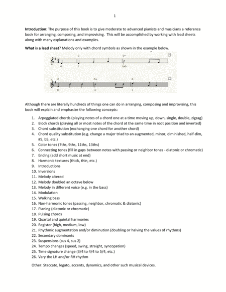 Composing, Arranging, Improvising with Lead Sheets - a book to show you how image number null