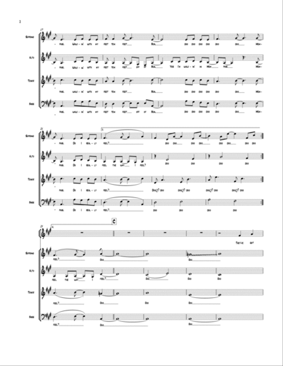 Walking In Memphis 4-Part scores gallery preview page 2