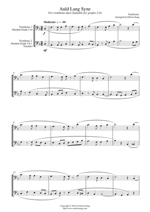 Auld Lang Syne (for trombone duet, suitable for grades 2-6)