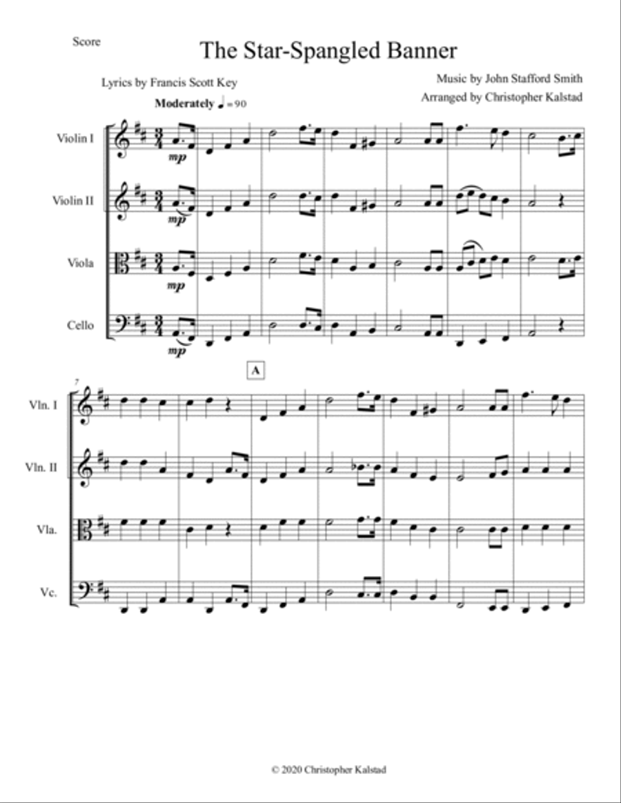 The Star-Spangled Banner (String Quartet) String Quartet scores gallery preview page 2