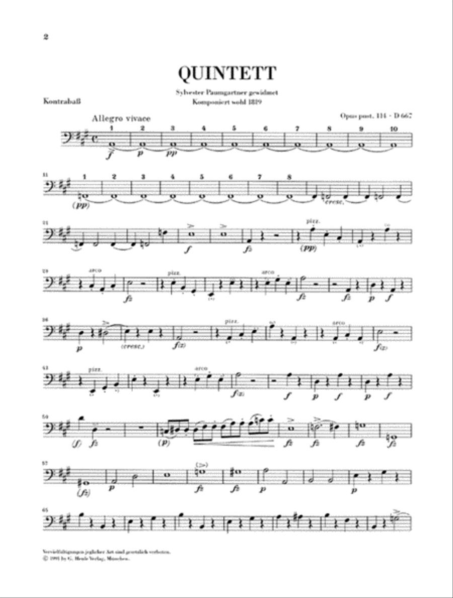 Quintet A Major Op. Posth. 114 D 667 “The Trout” Cello scores gallery preview page 5