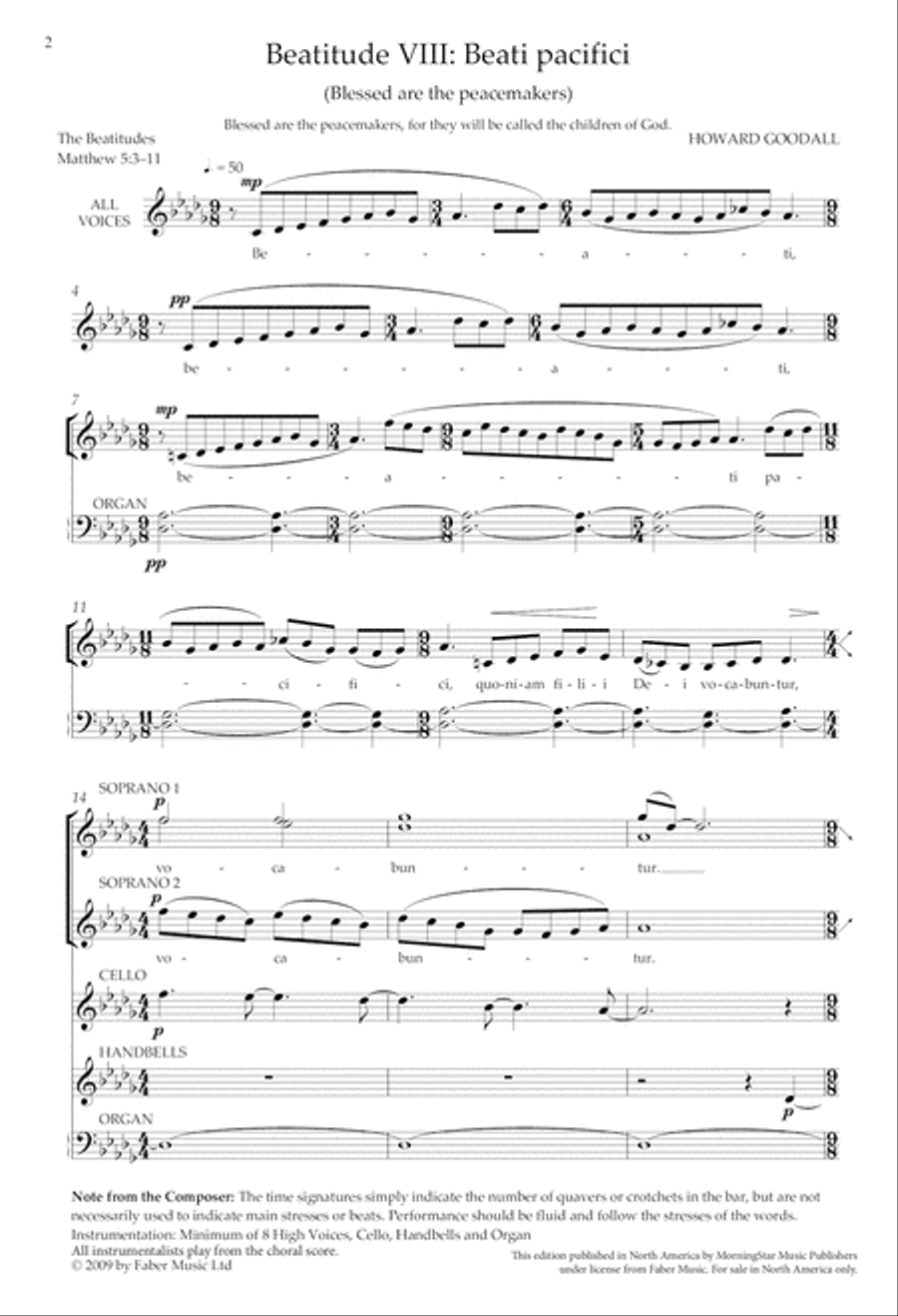 Beatitude VIII: Beati pacifici (Blessed are the peacemakers) Divisi scores gallery preview page 3