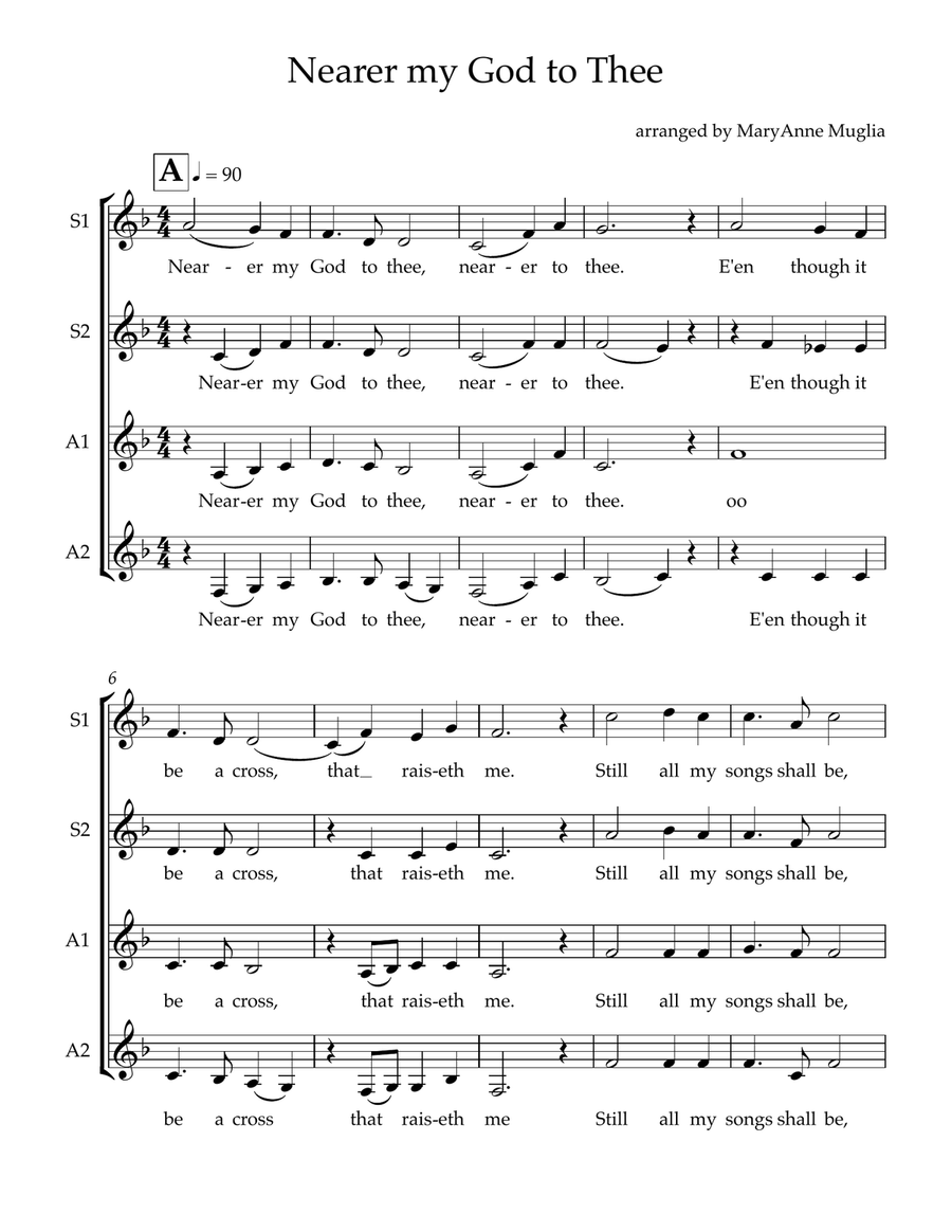 Nearer My God to Thee SSAA scores gallery preview page 1