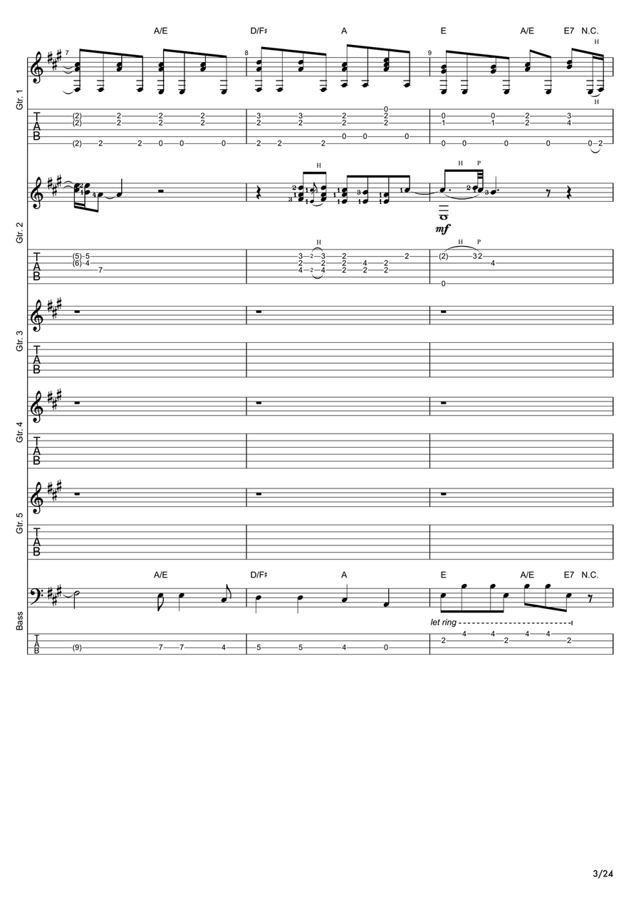 Tears In Heaven Guitar Ensemble scores gallery preview page 3