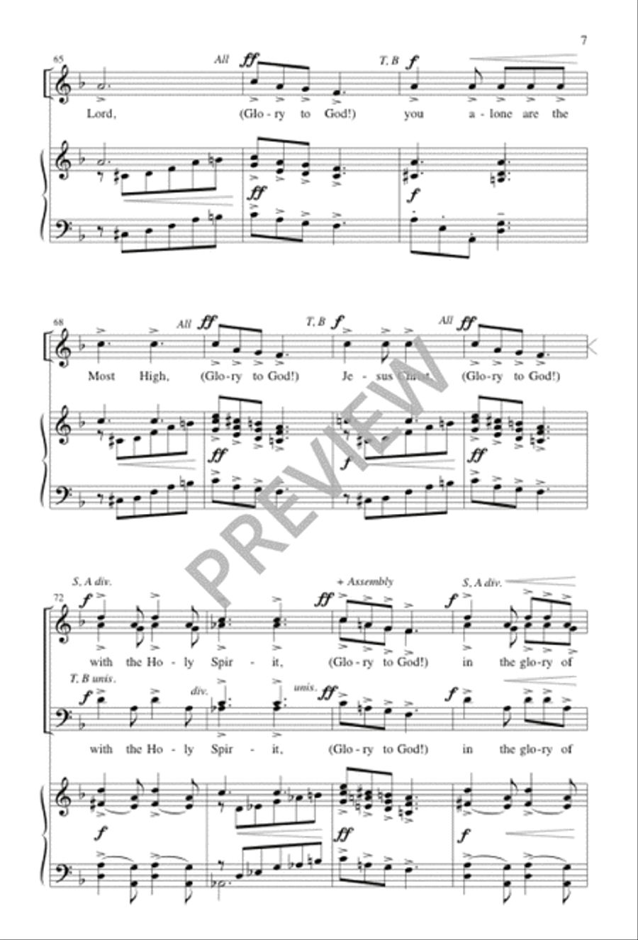 Gloria of the Bells 4-Part scores gallery preview page 7