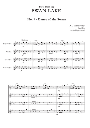Book cover for "Dance of the Swans" from Swan Lake Suite for Saxophone Quartet