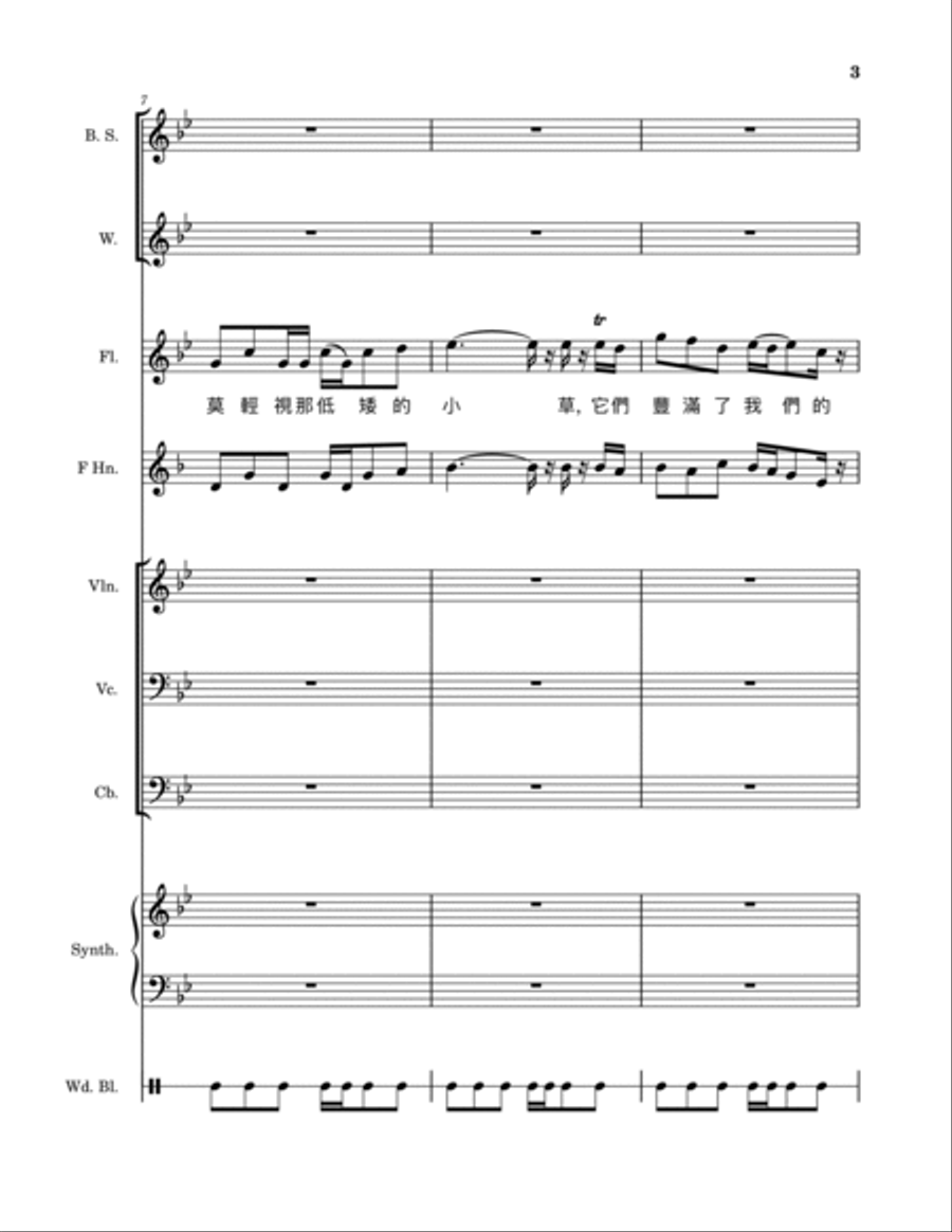 長風送雁圓舞曲. Geese in Winds Waltz. Choir version with Chinese lyrics Choir scores gallery preview page 3