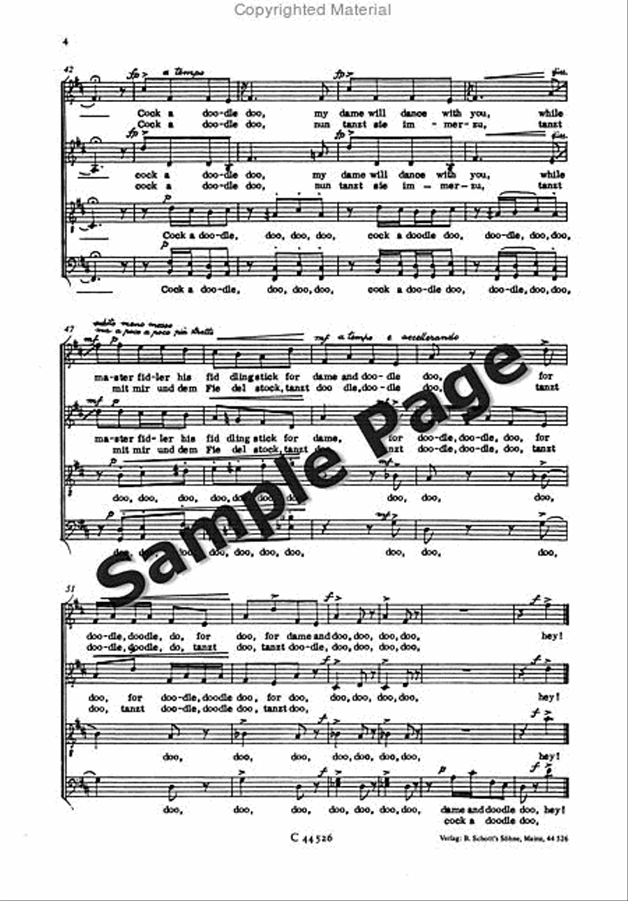 English Folksongs 6: Cock A Doodle 4-Part scores gallery preview page 5