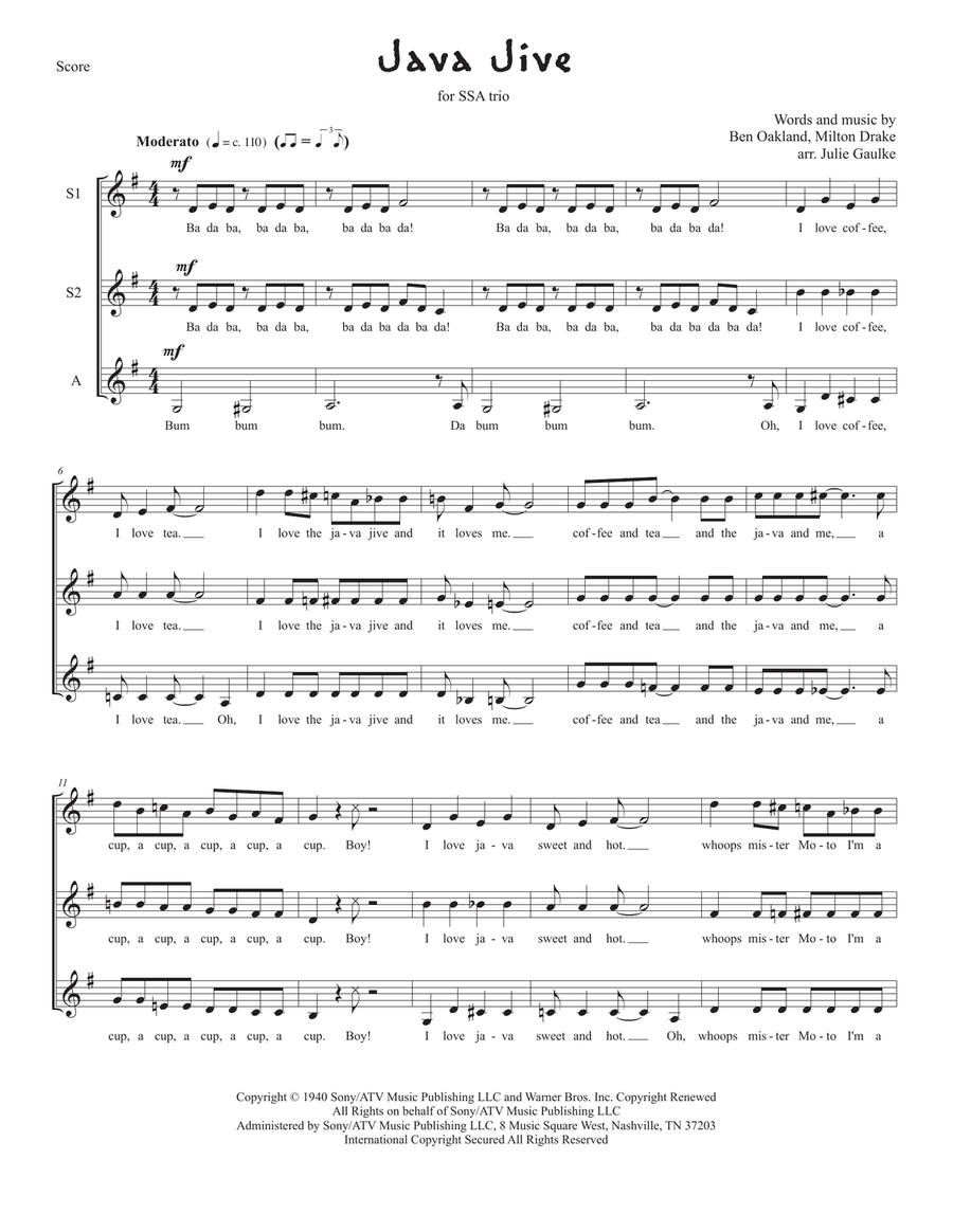 Java Jive SSA scores gallery preview page 1