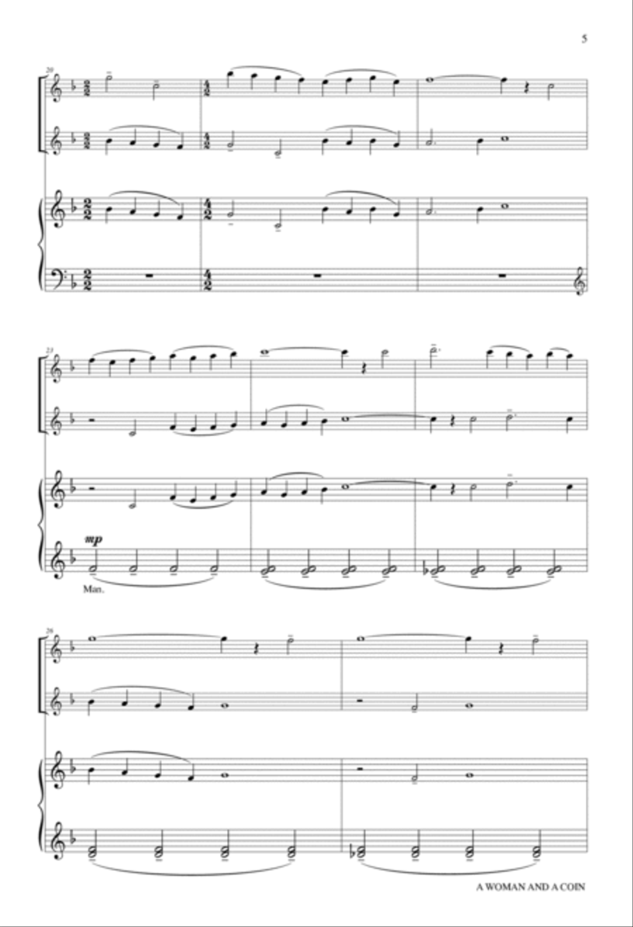 A Woman and a Coin A Woman and a Coin 2-Part scores gallery preview page 5