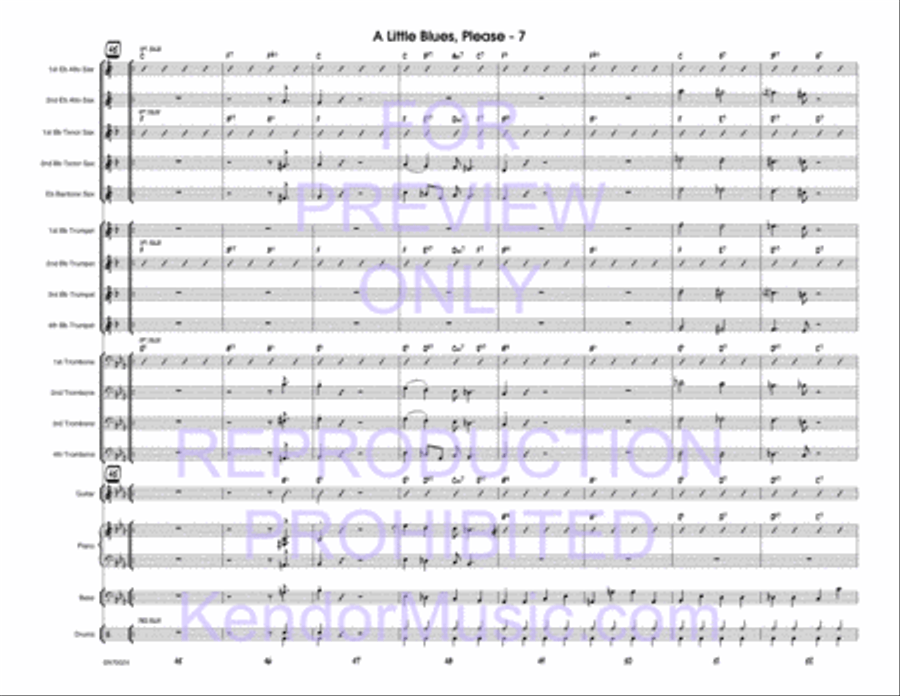 Little Blues, Please, A Jazz Ensemble scores gallery preview page 8