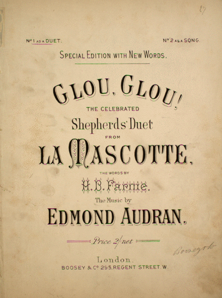 Glou, Glou. The Celebrated Shepherds' Duet from La Mascotte