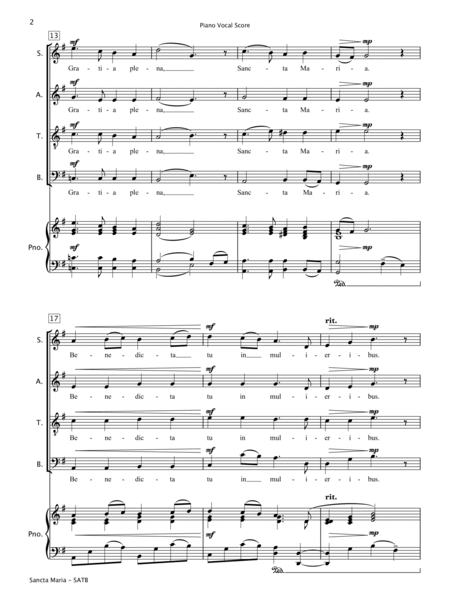 Sancta Maria (SATB Choir & Piano) image number null