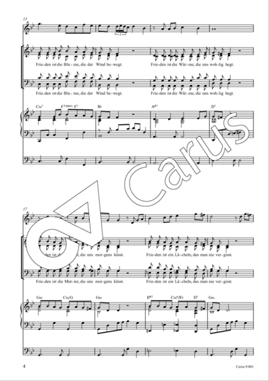 Friedenslied 4-Part scores gallery preview page 5