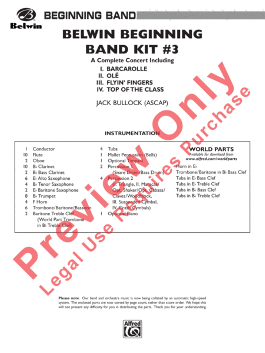 Belwin Beginning Band Kit #3 Concert Band scores gallery preview page 2
