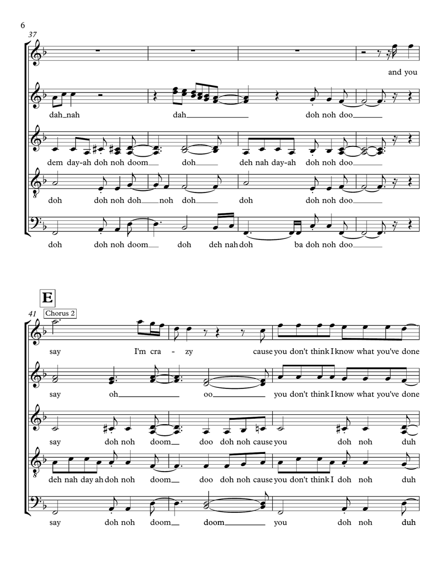 I'm Not The Only One 4-Part scores gallery preview page 6