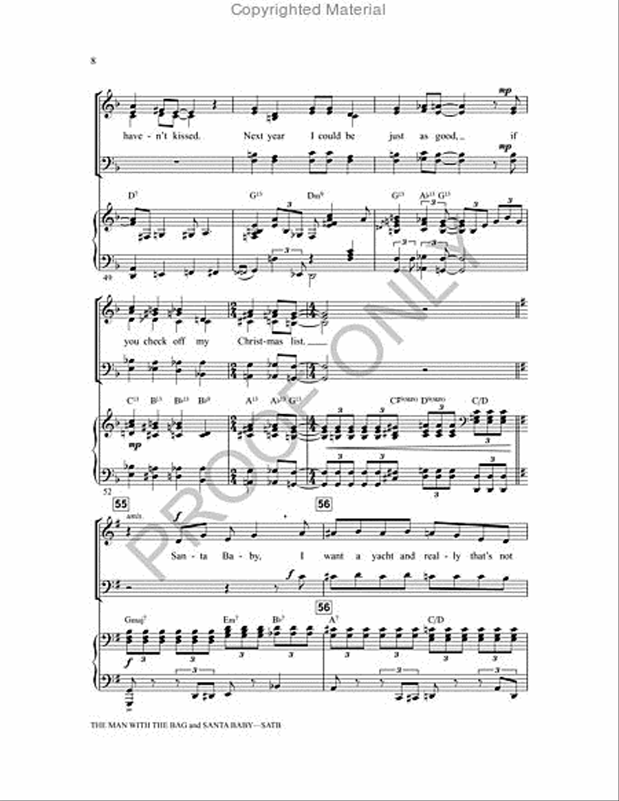 The Man With The Bag And Santa Baby 4-Part scores gallery preview page 8