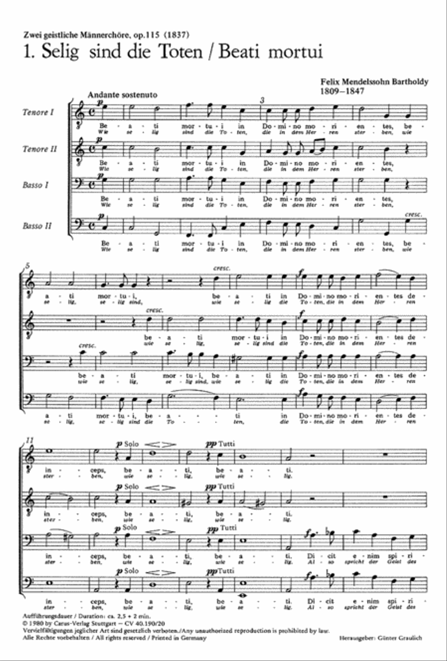 Zwei geistliche Mannerchore Score scores gallery preview page 1