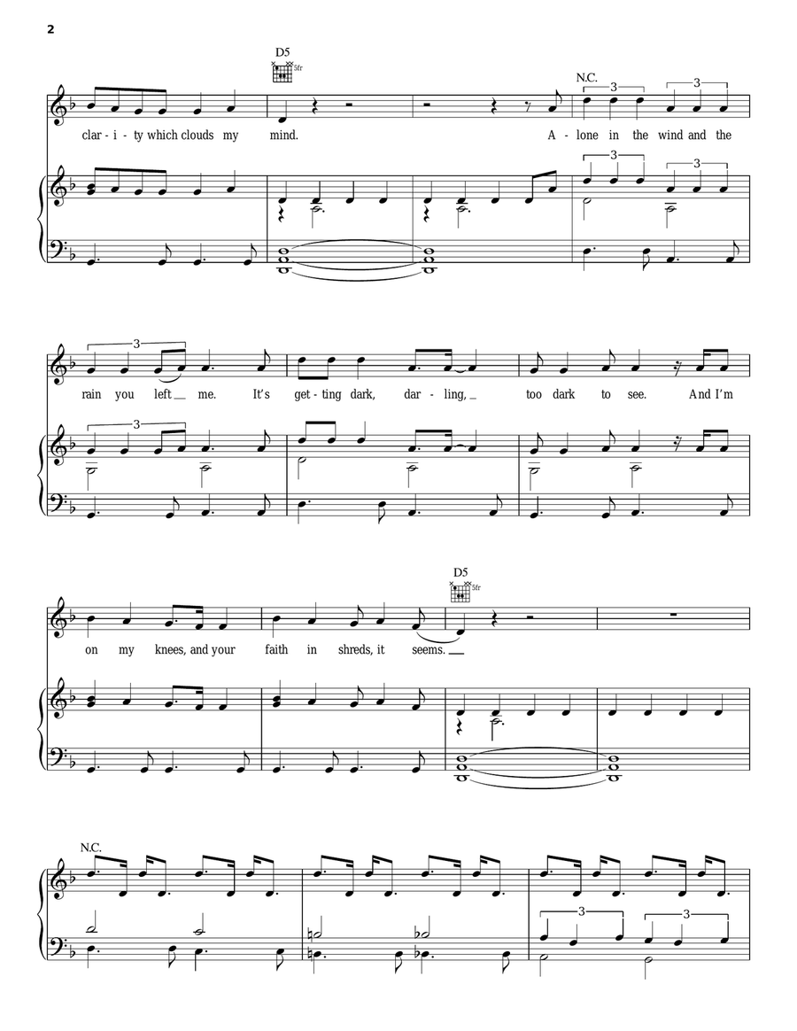 Thistle And Weeds Piano, Vocal, Guitar scores gallery preview page 2
