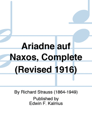 Book cover for Ariadne auf Naxos, Complete (Revised 1916)
