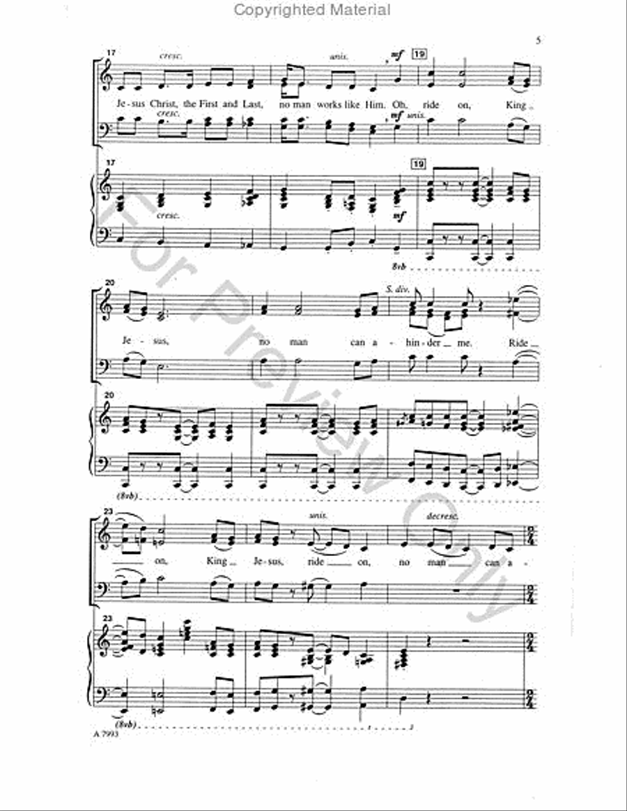 Ride On, King Jesus Ride On, King Jesus 4-Part scores gallery preview page 4