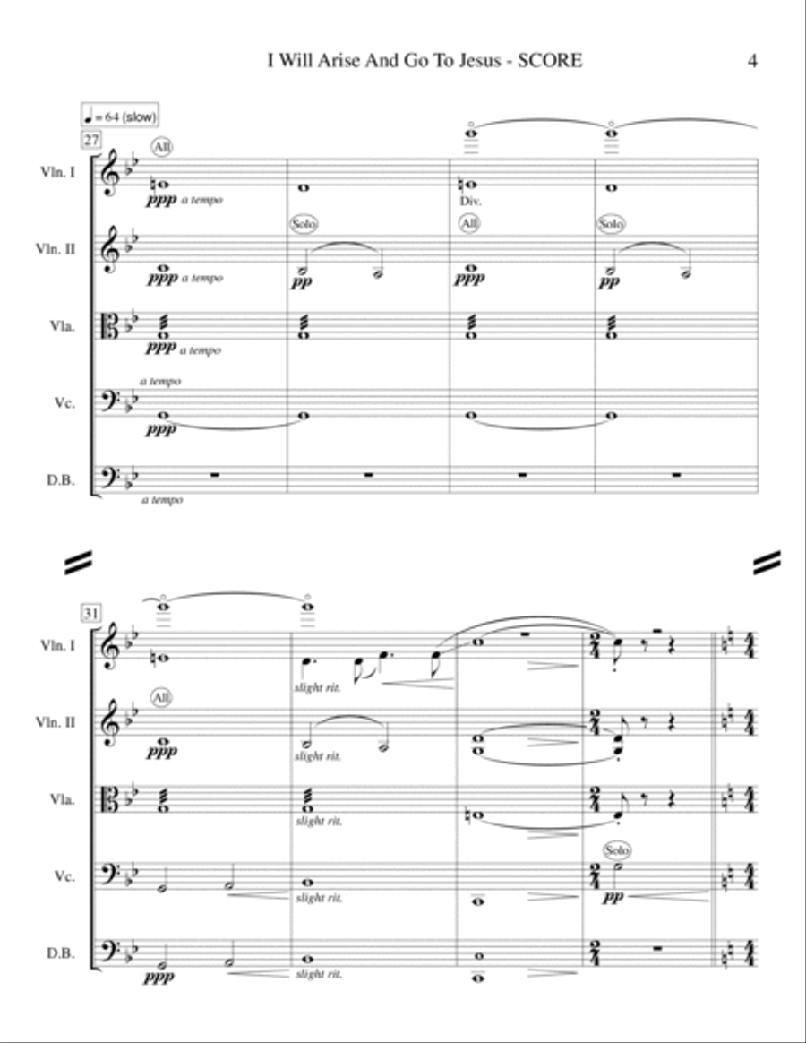 I Will Arise And Go To Jesus (String Orchestra) String Orchestra scores gallery preview page 5