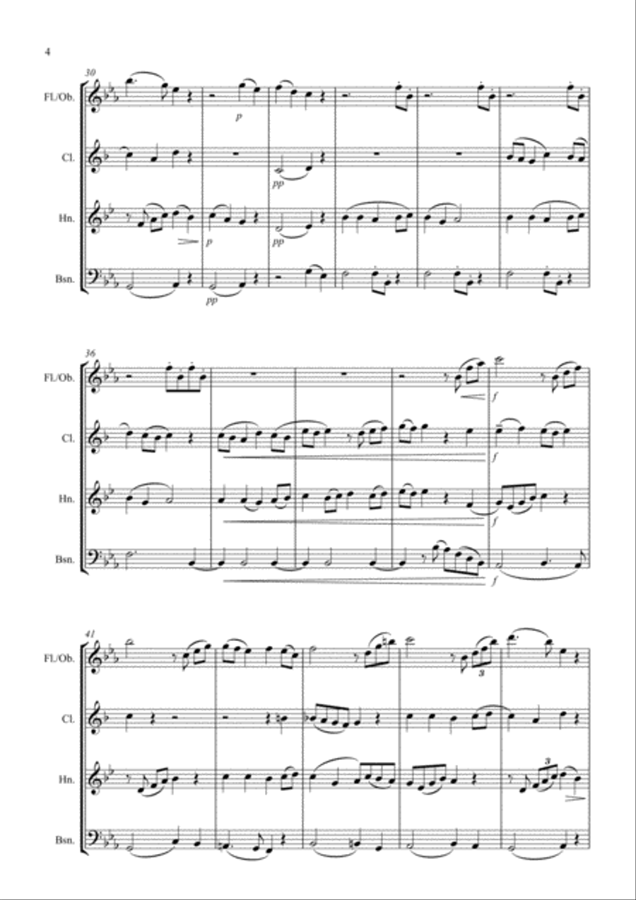 Romance Romance Woodwind Quartet scores gallery preview page 4