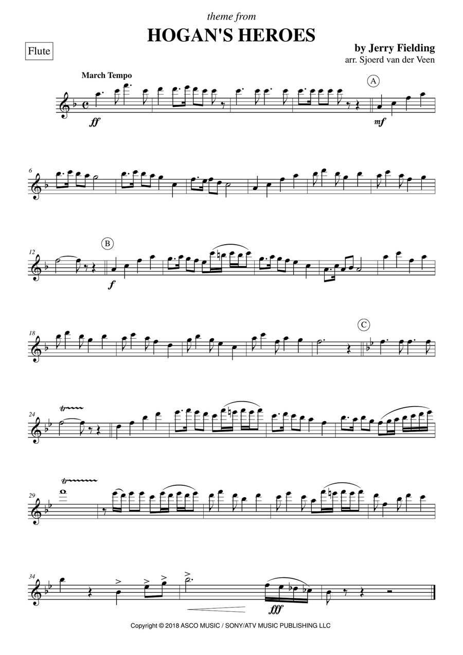 Hogan's Heroes - Main/end Title Woodwind Quintet scores gallery preview page 3