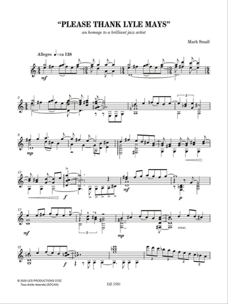 Please Thank Lyle Mays Please Thank Lyle Mays Classical Guitar scores gallery preview page 2