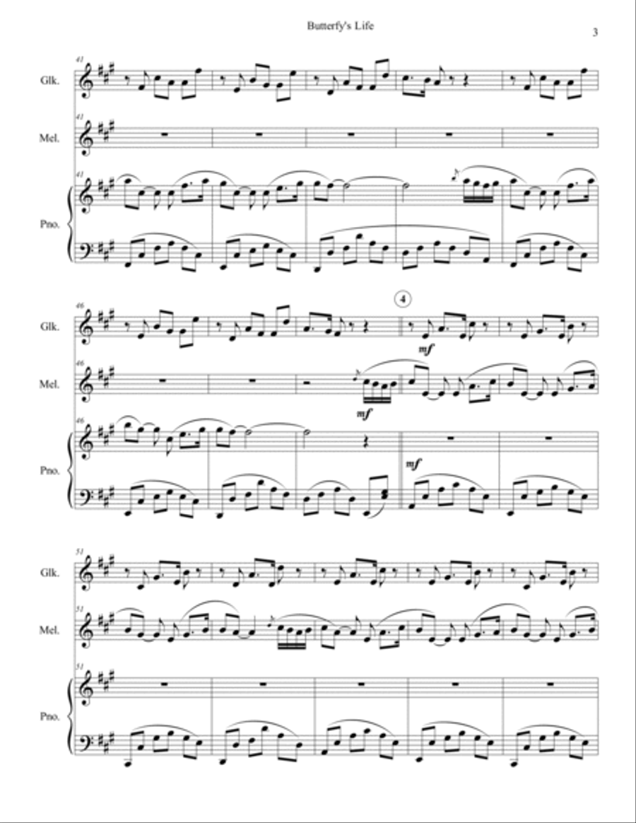 Butterfly's Life Small Ensemble scores gallery preview page 3
