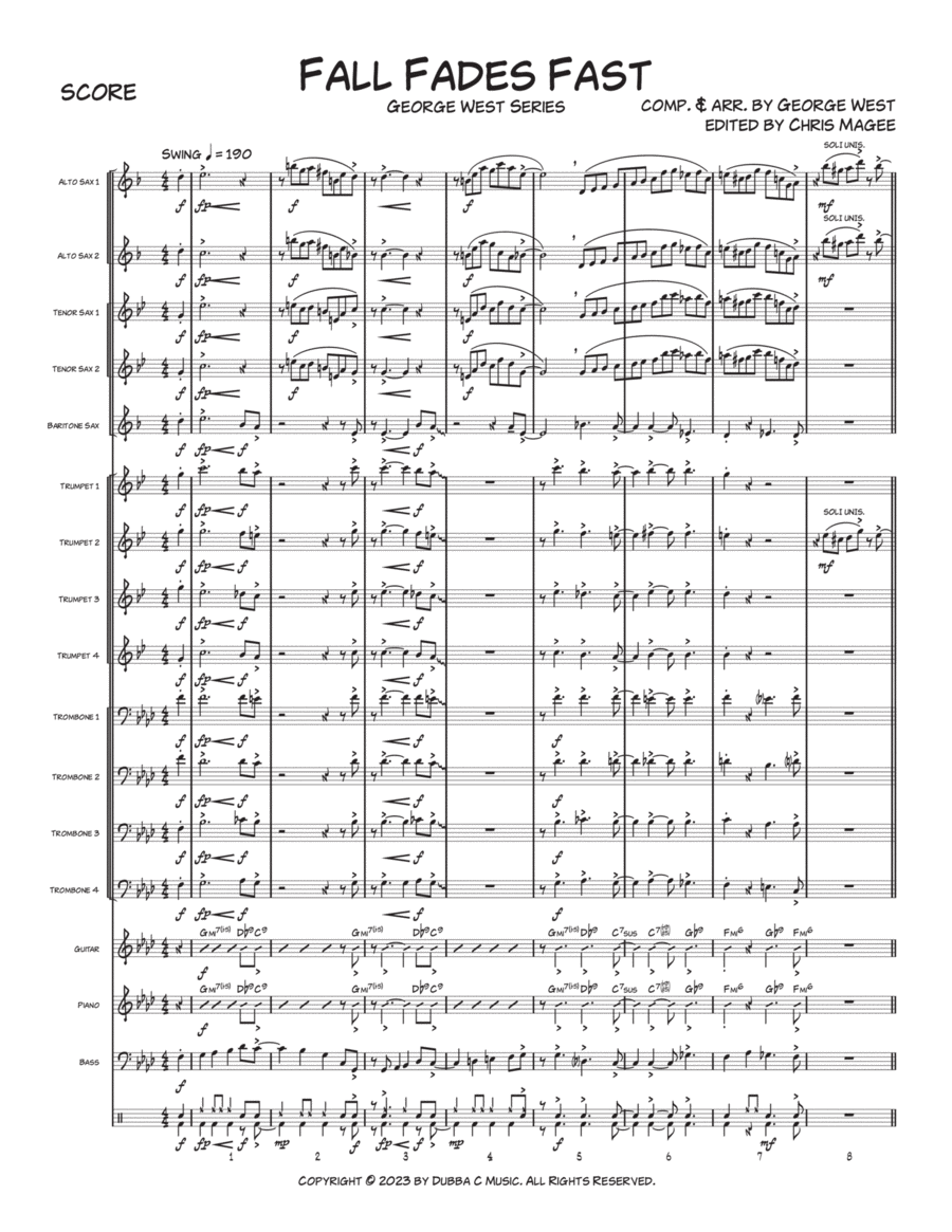Fall Fades Fast Jazz Ensemble scores gallery preview page 1