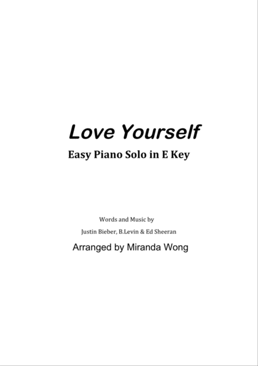 Love Yourself Love Yourself Easy Piano scores gallery preview page 1