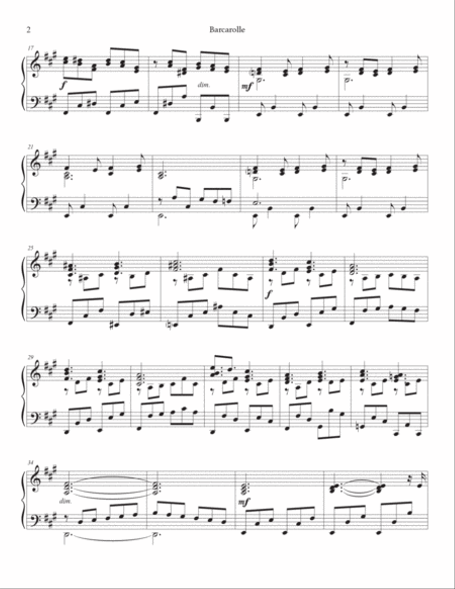 Barcarolle Piano Solo scores gallery preview page 2