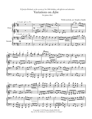 Variations on "Arfon" (for piano duet)