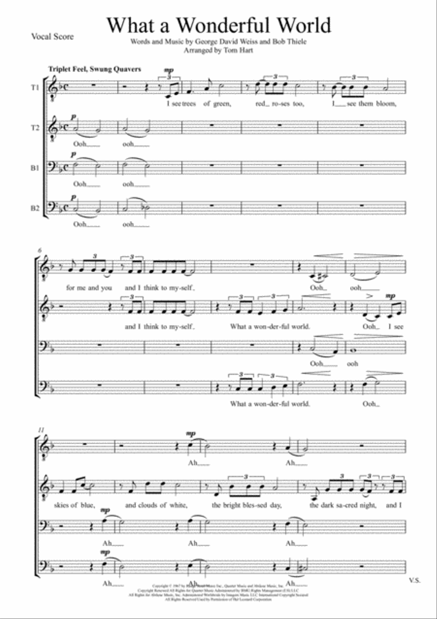 What A Wonderful World TTBB scores gallery preview page 6
