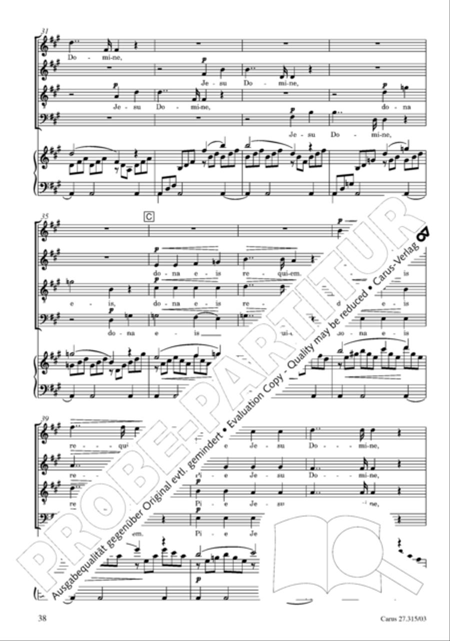 Requiem in C major 4-Part scores gallery preview page 39
